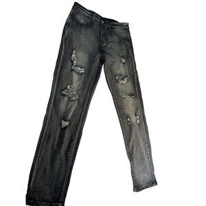 Romwe Mens Jeans Straight Leg Stretch Distressed Size 30 NWT